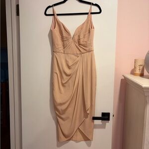 Zimmermann Peach Draped Midi Dress